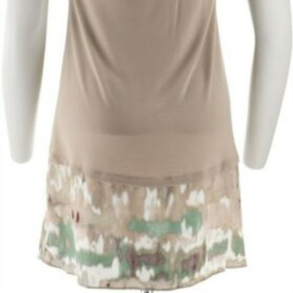 NWT‎ LOGO LORI GOLDSTEIN PRINTED TRIM JUTE TOP XXS - Picture 7 of 10